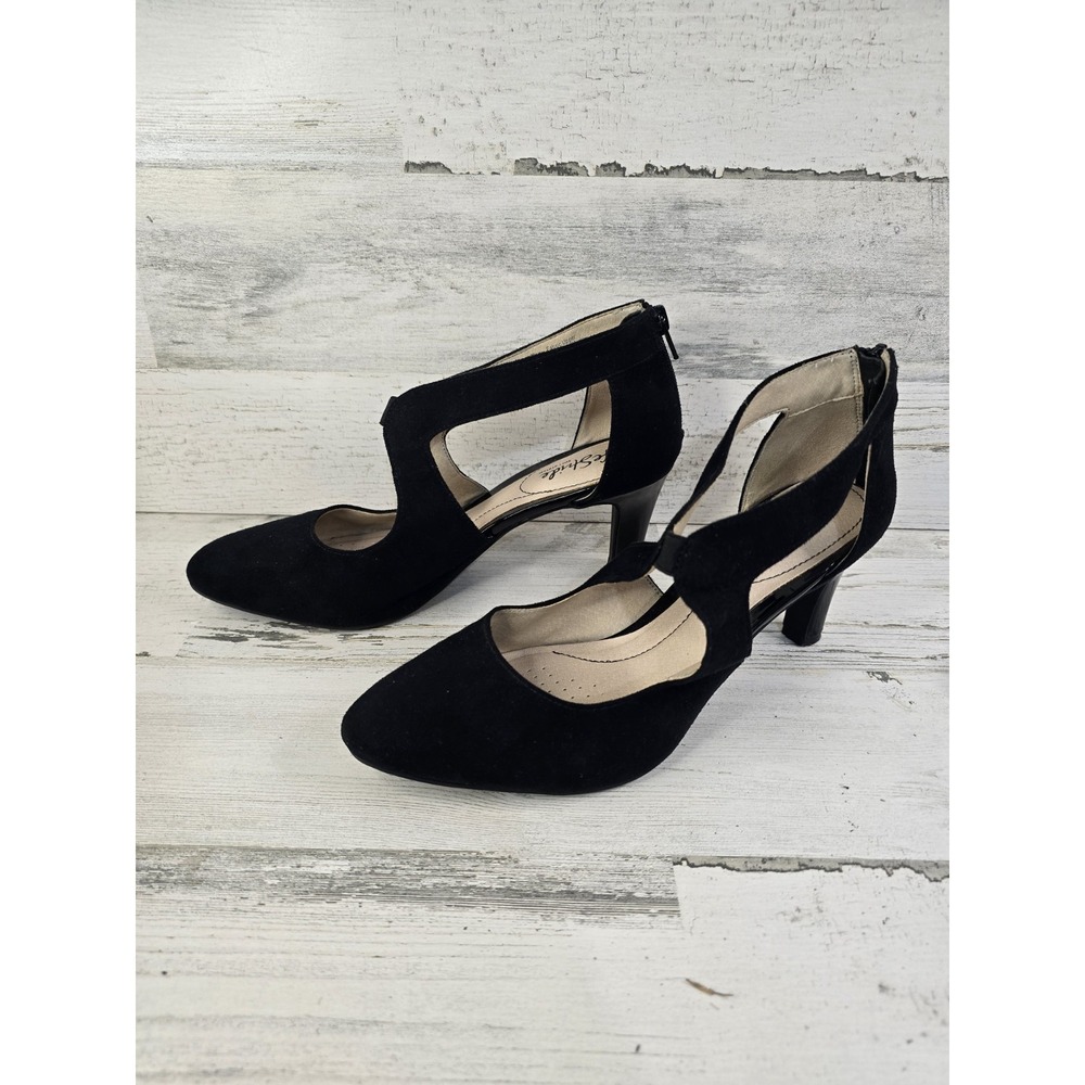 LifeStride Giovanna 2 Black Fabric Strappy Pumps Heels Womens 9.5M Comfort Soft - Picture 3 of 8